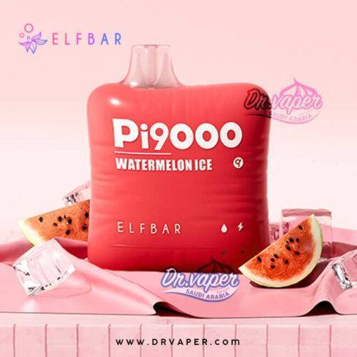 سحبة الف بار 9000 موش بطيخ ايس | elfbar watermelon ice pi9000 puffs disposable