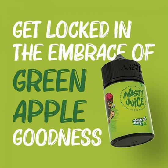 نكهه ناستي تفاح اخضر بارد 60 مل اعلان | nasty green apple green ape 60ml poster