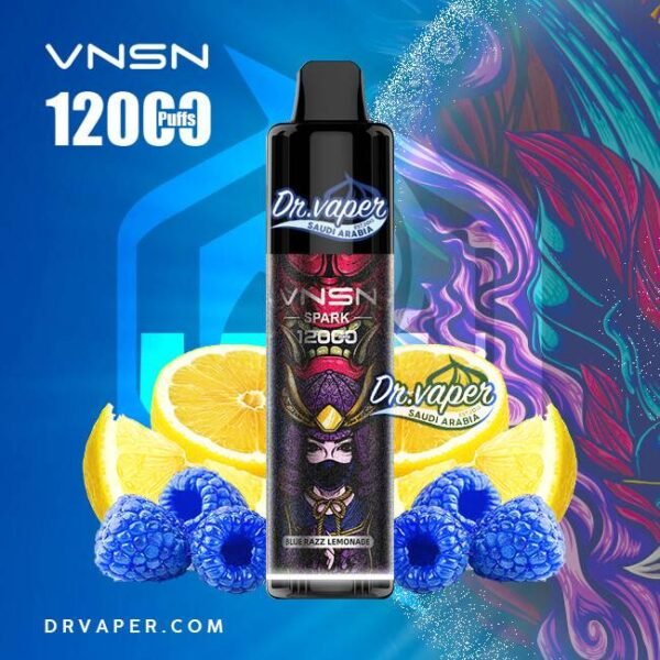 سحبة فنسن سبارك 12000 موش توت ازرق ليمون | vnsn spark blue razz lemonade 12000puffs