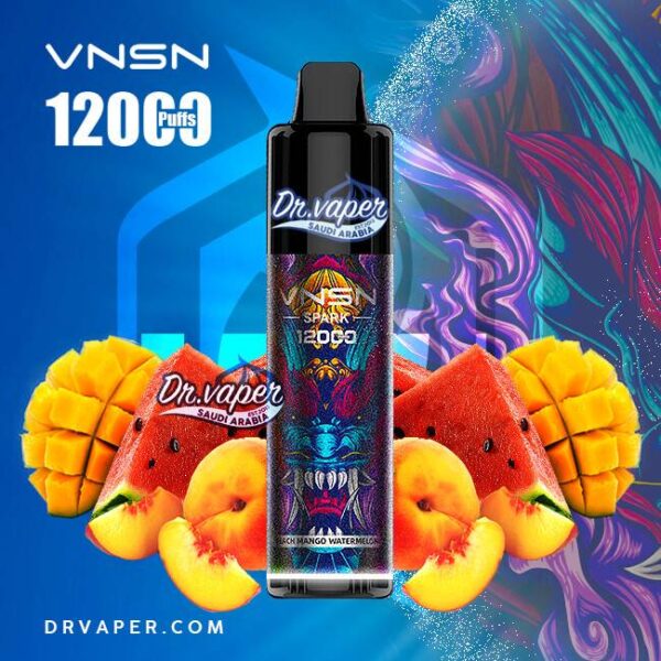 سحبة فنسن سبارك 12000 موش خوخ مانجو بطيخ | vnsn spark peach mango watermelon 12000puffs سحبة فنسن سبارك 12000 موش خوخ مانجو بطيخ | vnsn spark peach mango watermelon 12000puffs
