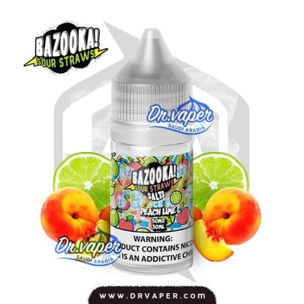 نكهه بازوكا خوخ لايم ايس سولت نيكوتين 30 مل | bazooka peach lime ice salt nicotine 30ml