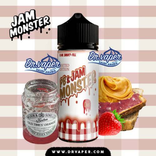 نكهة جام مونستر فراوله فول سوداني 100 مل فيب | jam monster pb Strawberry 100ml