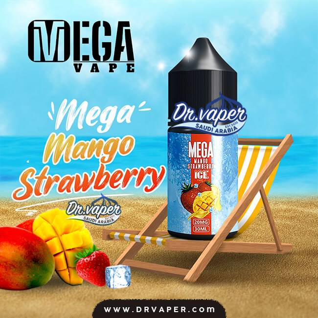 نكهة ميجا مانجو فراولة ايس سولت 30 مل | mega mango strawberry ice salt nicotine 30ml