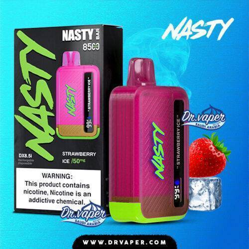 Nasty strawberry ice 8500 puffs Disposable pod | سحبة ناستي 8500 موش فراولة ايس