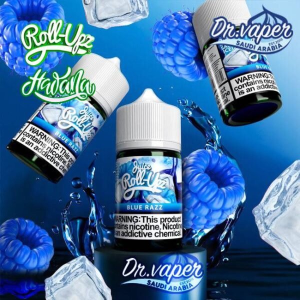 roll upz blue razz ice salt nicotine 30ml hawna picture | نكهة رول ابز توت ازرق ايس سولت 30 مل هوانا صوره