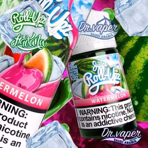 نكهة رول ابز بطيخ ايس سولت 30 مل هوانا | roll upz watermelon ice salt nicotine 30ml hawna