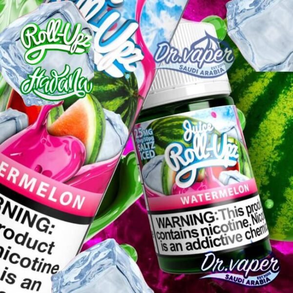 نكهة رول ابز بطيخ ايس سولت 30 مل هوانا | roll upz watermelon ice salt nicotine 30ml hawna
