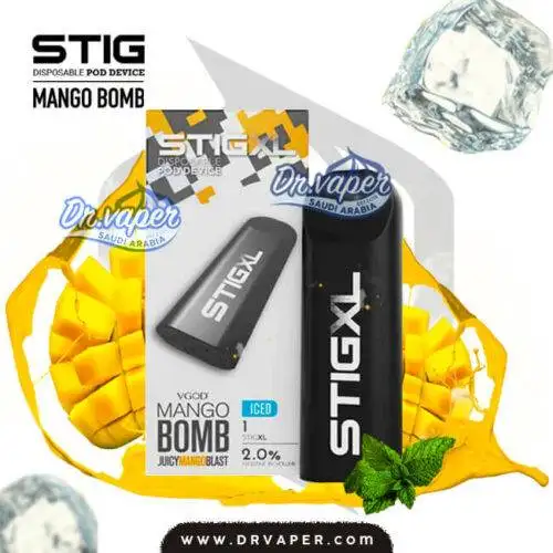 سحبة ستيج ايس مانجو بومب اكس لارج 700 موش علبه | stig xl Iced Mango Bomb 700puffs box