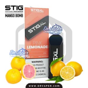 STIG XL PINK LEMONADE 700PUFFS box | سحبة ستيج ليمون وردي اكس لارج 700 موش علبه