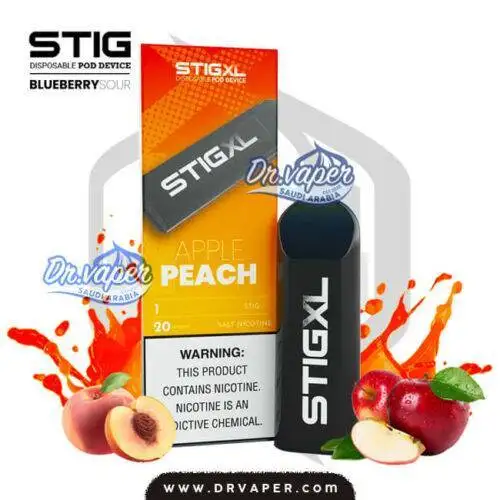 سحبة ستيج تفاح خوخ اكس لارج 700 موش علبه | stig xl apple peach 700puffs box