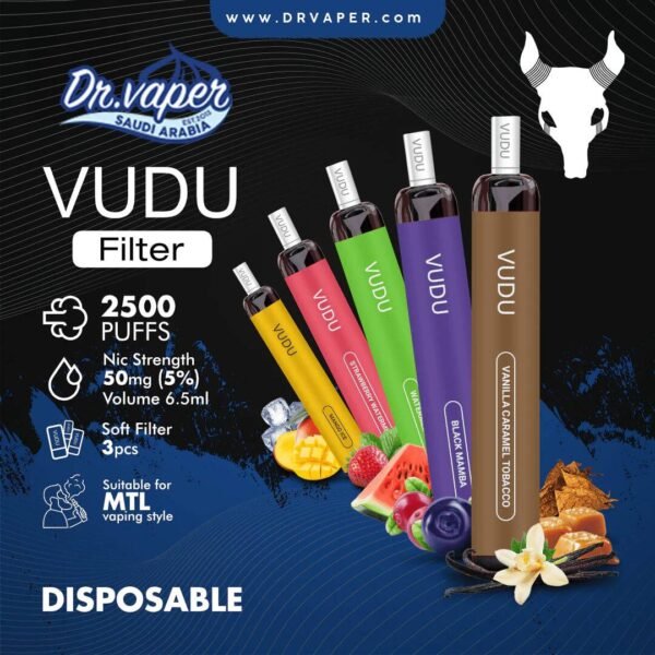 سحبة فودو 2500 موش 3 فلتر كل النكهات | vudu filter 2500 puffs سحبه فودو 2500 موش 3 فلتر كل النكهات | vudu filter 2500 puffs