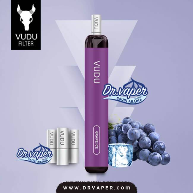 سحبة فودو 2500 موش 3 فلتر عنب ايس | vudu filter grape ice 2500 puffs