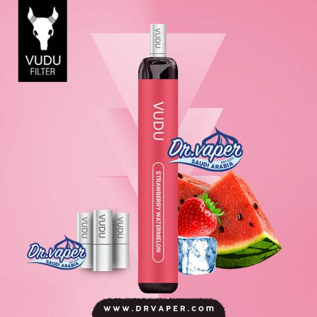 سحبة فودو 2500 موش 3 فلتر فراولة بطيخ ايس | vudu filter strawberry watermelon 2500 puffs