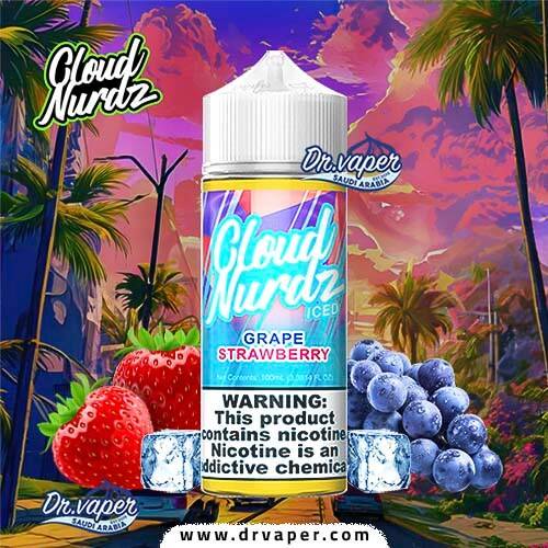 Cloud Nurdz Grape Strawberry Ice 100ML E-liquid drvape
