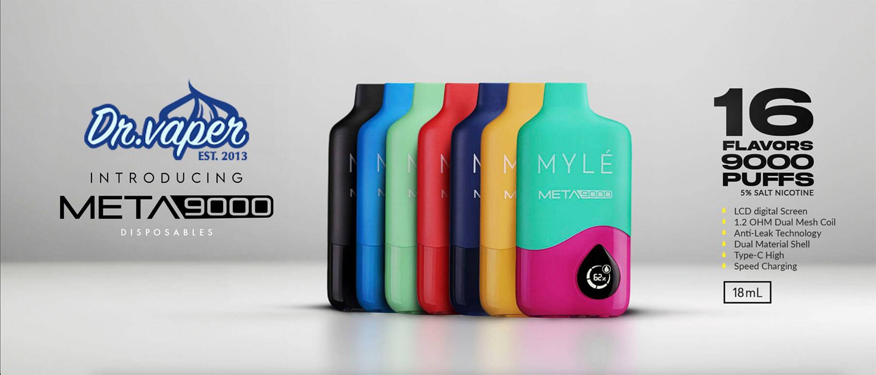 سحبة مايلي ميتا 9000 سحبة كل النكهات | MYLE META 9000 DISPOSABLE DEVICE