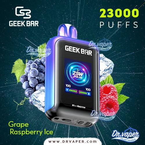 geek bar grape raspberry ice 23000puffs saudi vape