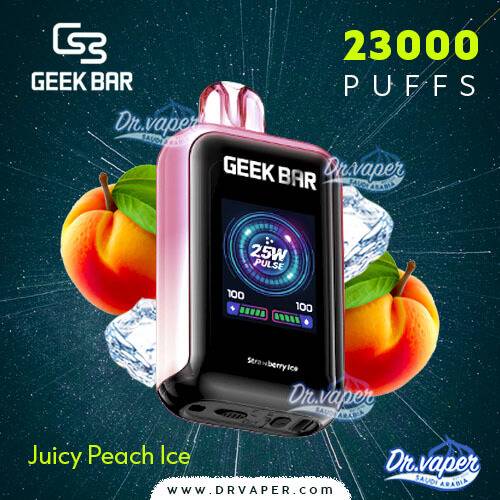 geek bar juicy peach ice 23000puffs saudi vape