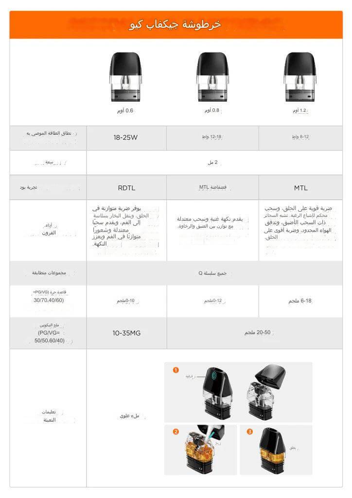 بودات جيك فيب كيو غيارات معلومات المقاومات