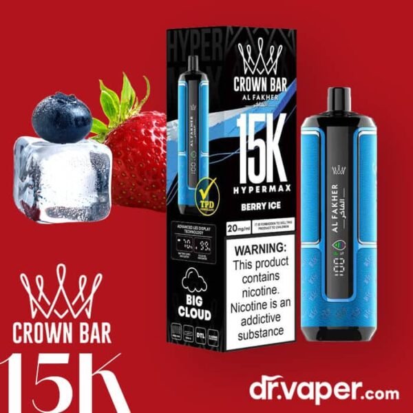 alfakher-crown-bar-15k-disposable-berry-ice فيب الفاخر 15000 توت ايس