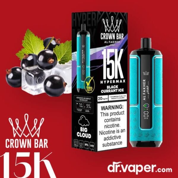 alfakher-crown-bar-15k-disposable-black-currant-mint فيب الفاخر 15000 توت اسود نعناع