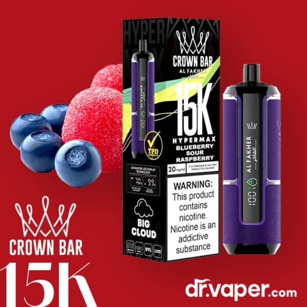 alfakher-crown-bar-15k-disposable-blueberry-sour-raspberry فيب الفاخر 15000 توت زرق حلاوة حامضة