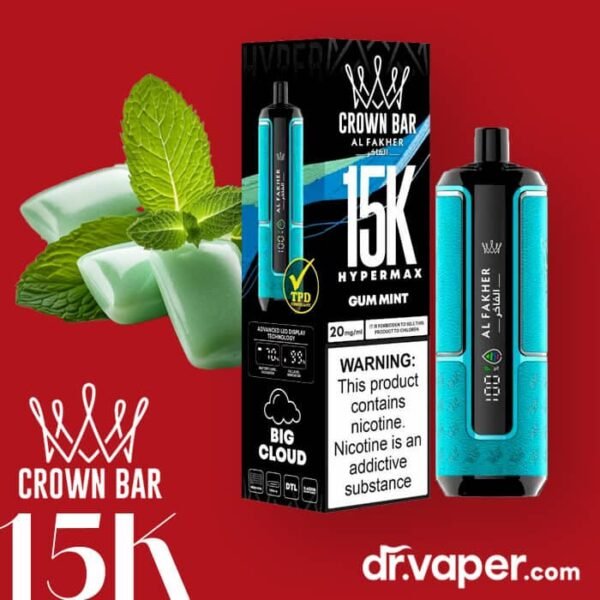 alfakher-crown-bar-15k-disposable-gum-mint فيب الفاخر 15000 علكة نعناع