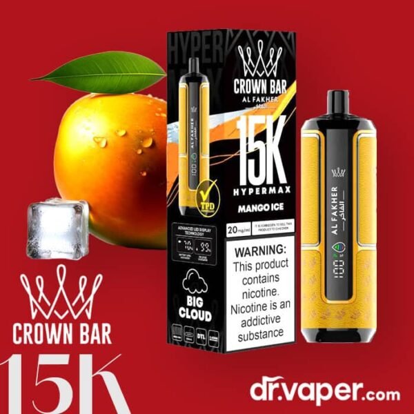 alfakher-crown-bar-15k-disposable-mango-ice فيب الفاخر 15000 مانجو ايس
