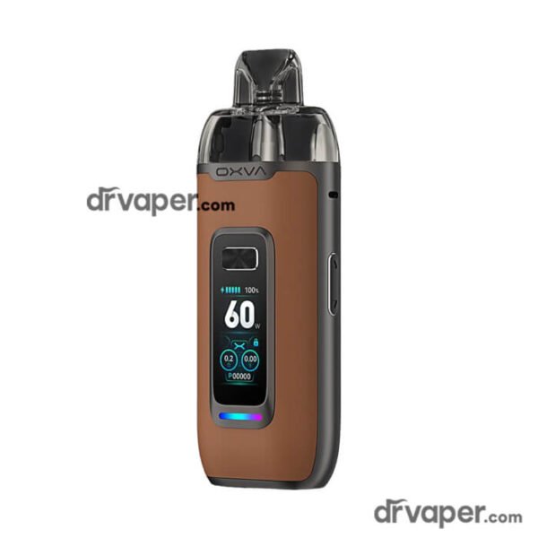 oxva-vprime-brown-leather-dr-vape سحبة اوكسفا في برايم لون بني جلد Brown Leather من متجر دكتور فيب السعودية