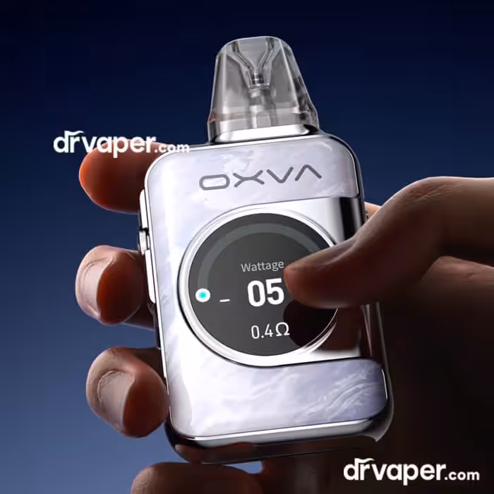 Image showing the design of the OXVA XLIM SQ PRO 2 device with the smart touch screen from Dr Vape store.