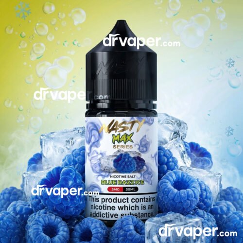 nasty-max-blue-razz-ice-salt-30ml-dr-vape-saudi عبوة نكهة ناستي ماكس بلو راز سولت 30 مل بتركيز 5 مج مع حبات التوت الأزرق والثلج