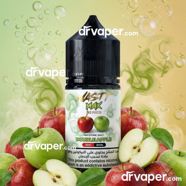 نكهة-تفاحتين-ناستي-سولت-30-مل-ماكس عبوة نكهة تفاحتين ناستي سولت 30 مل الأصلية سلسلة ماكس بتركيز 5 مج