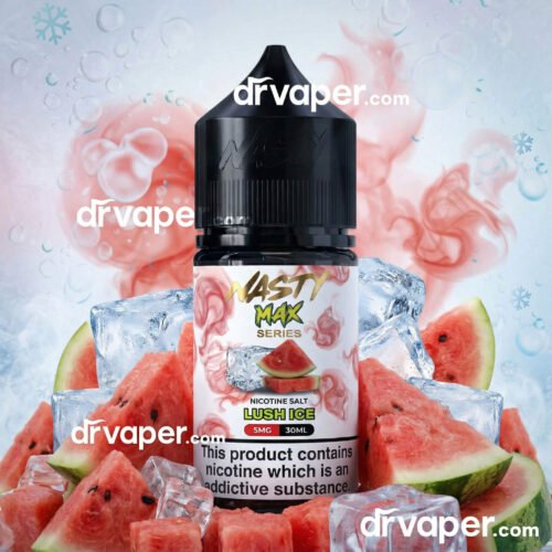 عبوة نكهة ناستي ماكس لوش ايس سولت الأصلية 30 مل 5 مج وسط قطع البطيخ والثلج