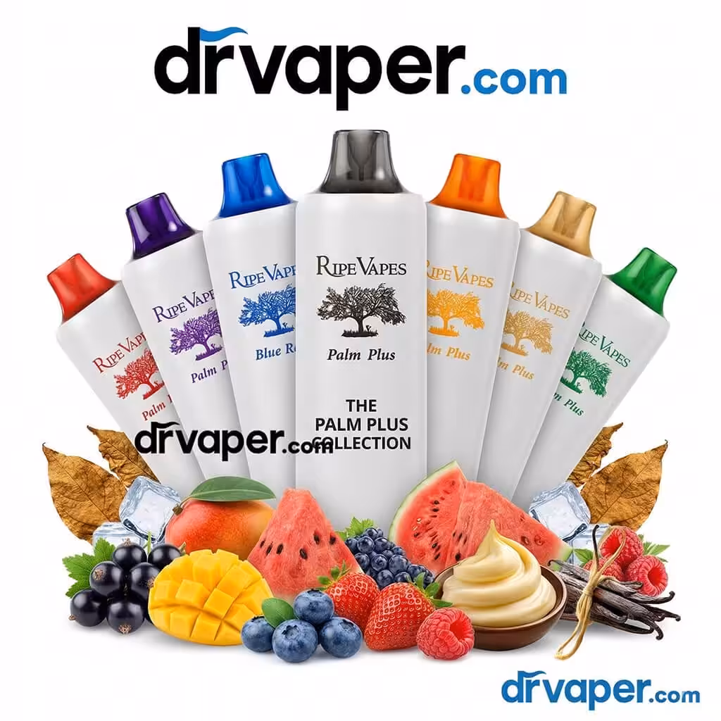 تشكيلة نكهات سحبة رايب فيب 4000 بالم بلس 4000 موشة الأصلية في متجر دكتور فيب السعودية Ripe Vapes Palm Plus Collection