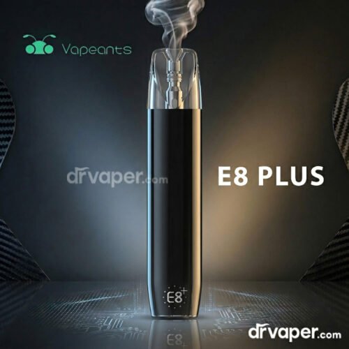 سحبة E8 بلس باللون الأسود اللامع (Piano Black). جهاز فيب ببطارية 650 ملي امبير.