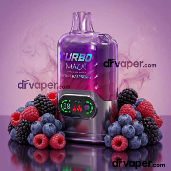سحبة مزاج تيربو 15000 موشة - نكهة توت مشكل Berry Raspberry سحبة جاهزة مزاج تيربو 15000 سحبة نكهة توت مشكل مع ثمار التوت البري