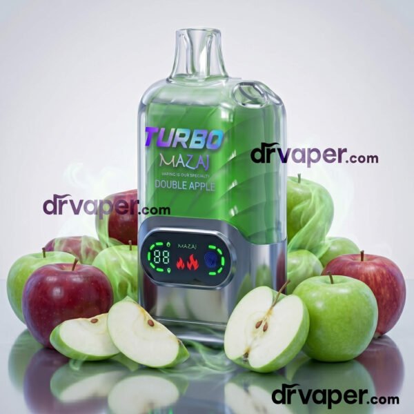 فيب مزاج تيربو 15000 سحبة شاشة نكهة تفاحتين شيشة تقليدية
