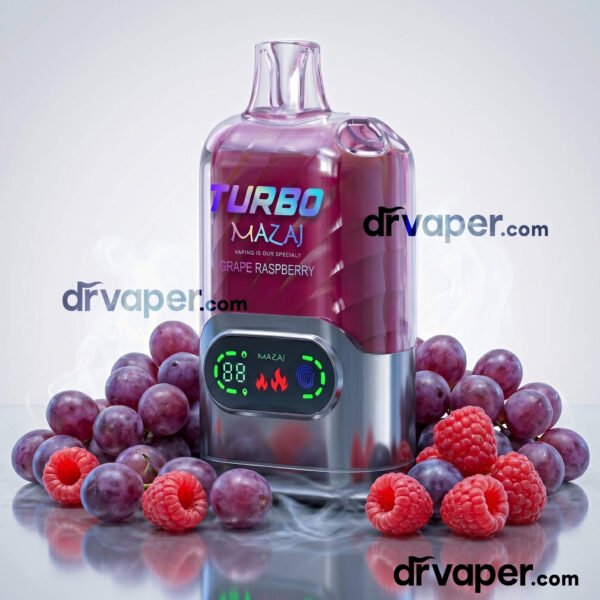سحبة مزاج تيربو 15000 موشة نكهة عنب توت مع مزيج من العنب والتوت الأحمر