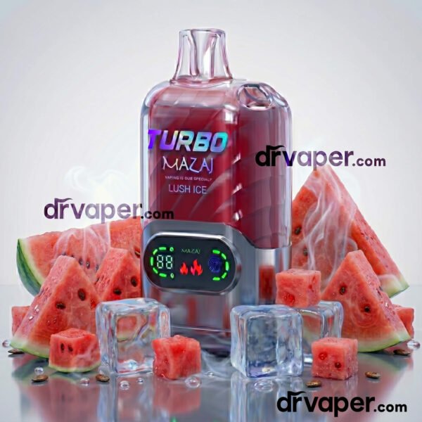 سحبة جاهزة مزاج تيربو 15000 سحبة نكهة لوش آيس بطيخ بارد مع الثلج