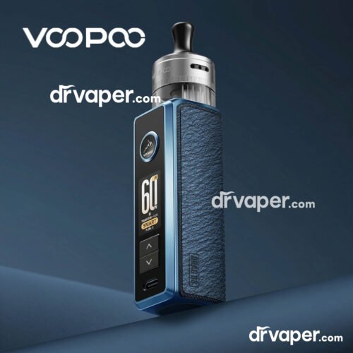 Voopoo Drag S3 Pod Mod in grained blue leather design, highlighting the smart screen and 60W power.