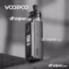 جهاز فيب فوبو دراج اس 3 (Voopoo Drag S3) بتصميم جلد رمادي مزين بنمط نجمي، يوضح قوة 60 واط على الشاشة.