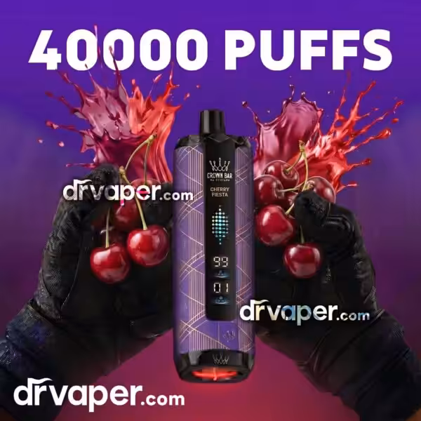 شيشة الفاخر كراون بار 40000 سحبة - كرز Cherry Fiesta سحبة الفاخر 40000 موشة نكهة كرز فيستا DTL