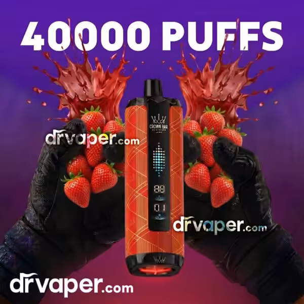 سحبة الفاخر 40000 شفطة كراون بار - فراولة Strawberry Punch جهاز سحبة الفاخر 40000 موشة نكهة فراولة الأصلية