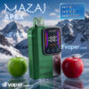 سحبة-مزاج-18000-طراز-ابيكس-نكهة-تفاحتين سحبة الكترونية مزاج 18000 شفطة طراز ابيكس لون أخضر بنكهة تفاحتين.