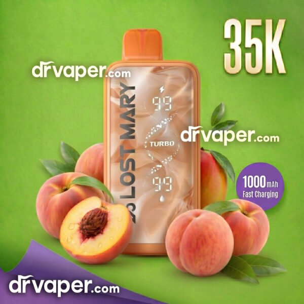 lost-mary-35000-puffs-peach Lost Mary 35000 puffs vape Peach flavor