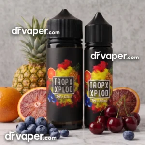 Authentic Tropx Xplod Sams Vape e-liquid bottles in 60ml and 120ml with tropical fruits