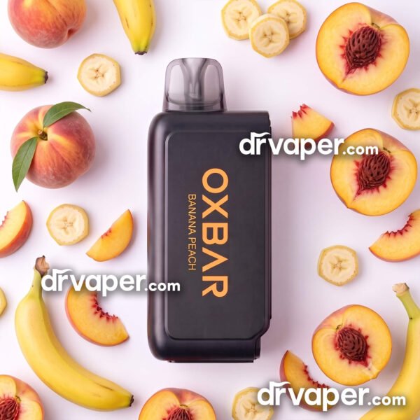 OXBAR SVOPP 25000 Pod Banana Peach flavor available at DrVaper